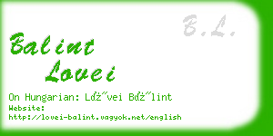 balint lovei business card